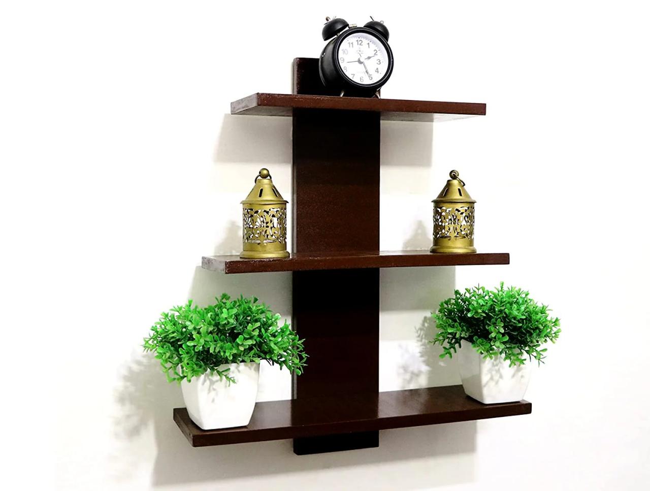 Wooden Wall Shelf for Home Decor Items, Living Room and Bedroom | Dime ... Buy wall shelves for home decor